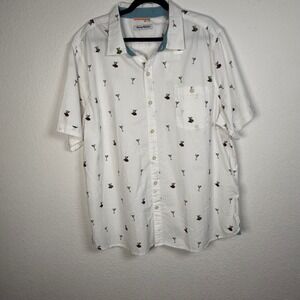 Tommy Bahama Mix Master Continental Cocktail Martini Print Shirt XXL